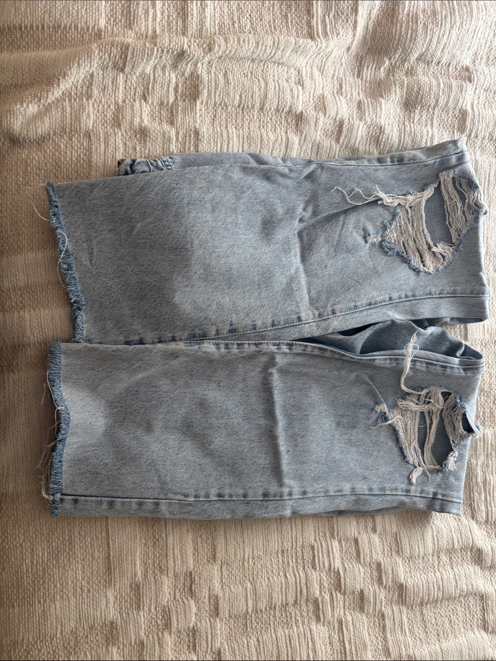 Garage Light Blue Straight Leg Ripped Jeans - Picture 5 of 16